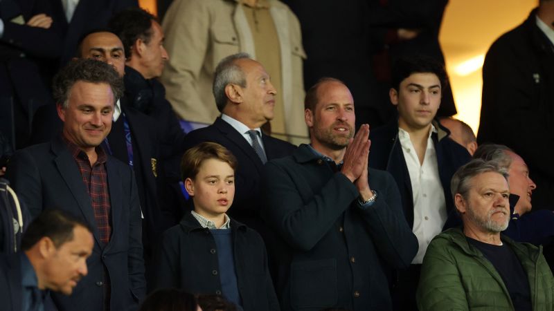Prince William and George watch rollercoaster Champions League quarterfinal between Aston Villa and PSG