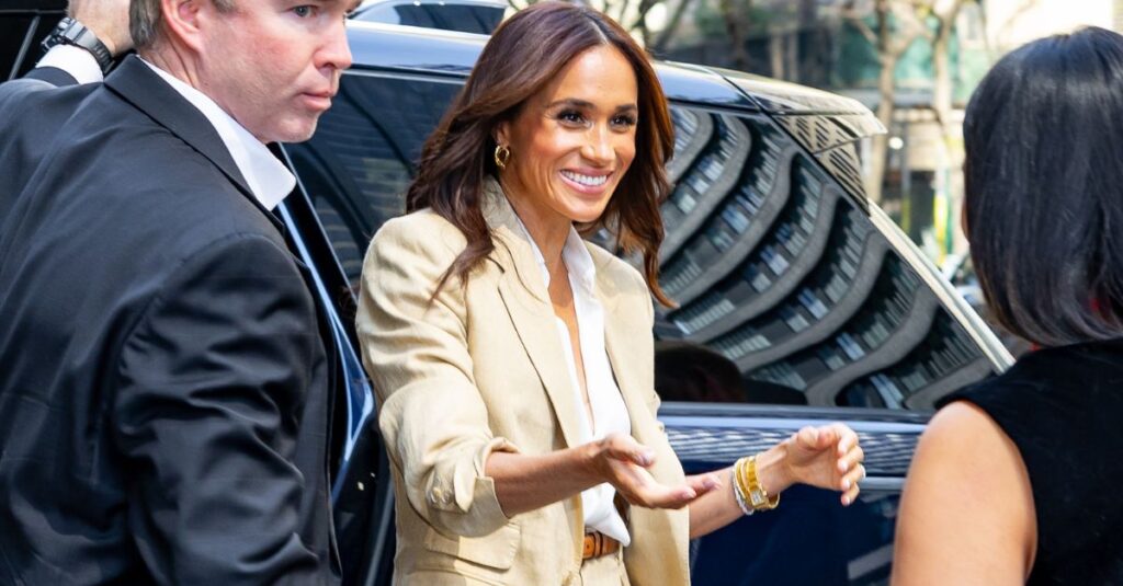 Meghan Markle Wore a Butter Yellow Suit and Chic Suede Heels