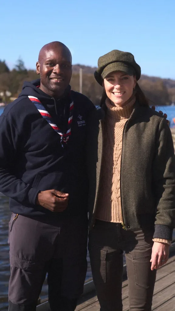 Kate Middleton wearing her baker boy hat 