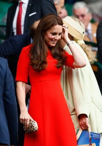 LONDON, ENGLAND - JULY 08:  Catherine, Duchess of Cambridge attends day nine of the Wimbledon Lawn Tennis Championships at the All England Lawn Tennis and Croquet Club on July 8, 2015 in London, England.  (Photo by Julian Finney/Getty Images)