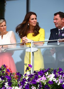 LONDON, ENGLAND - JULY 07:  Catherine, Duchess of Cambridge, Phillip Brook and Sophie, The Countess of Wessex look over the outdoor courts during the Wheelchair Tennis matches on day ten of the Wimbledon Lawn Tennis Championships at the All England Lawn Tennis and Croquet Club on July 7, 2016 in London, England.  (Photo by Jordan Mansfield/Getty Images)