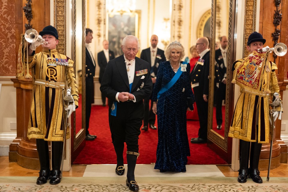 King Charles III and Queen Camilla at Buckingham Palace.