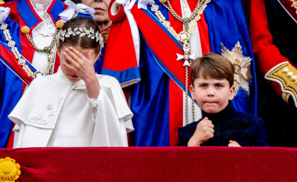 Princess Charlotte and Prince Louis on the Buckingham Palace balcony.