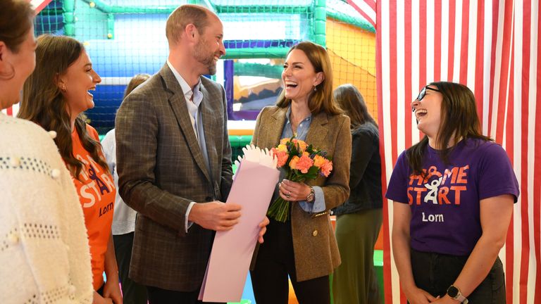 The Duke and Duchess of Rothesay during a visit to the town of Tobermory on the Isle of Mull.
Pic: Wattie Cheung / Kensington Palace