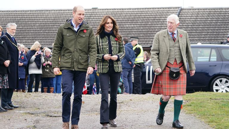 The Prince and Princess of Wales in Moray in November 2023. Pic: PA