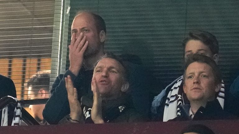 The Prince of Wales in the stands during Tuesday night's Champions League clash.
Pic: PA