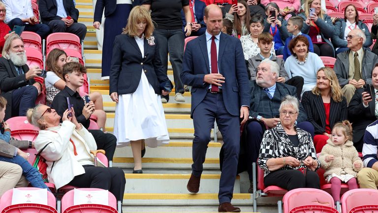 Prince William, Prince of Wales walks during a visit to Parc y Scarlets, the home of the Scarlets Rugby Union team in Llanelli, Wales, Britain, September 10, 2024. Chris Jackson/Pool via REUTERS