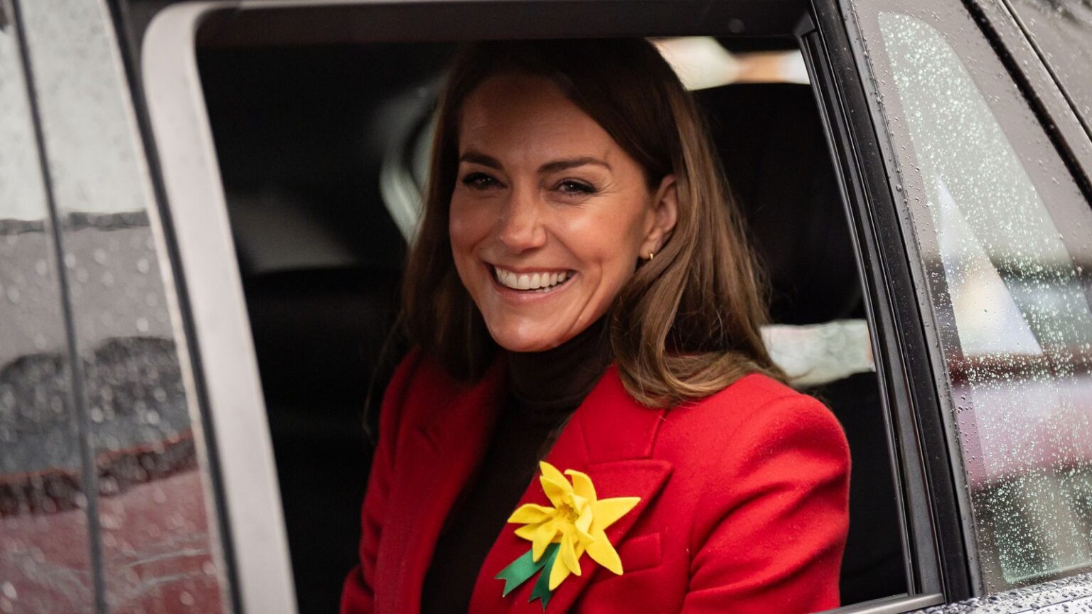 The Princess of Wales departs after a visit to Pontypridd Market in Wales to talk to local business owners about the impact of the flooding caused by Storm Bert and Storm Darragh, and help prepare and cook a batch of Welsh cakes at the The Welsh Cake Shop. Picture date: Wednesday February 26, 2025.