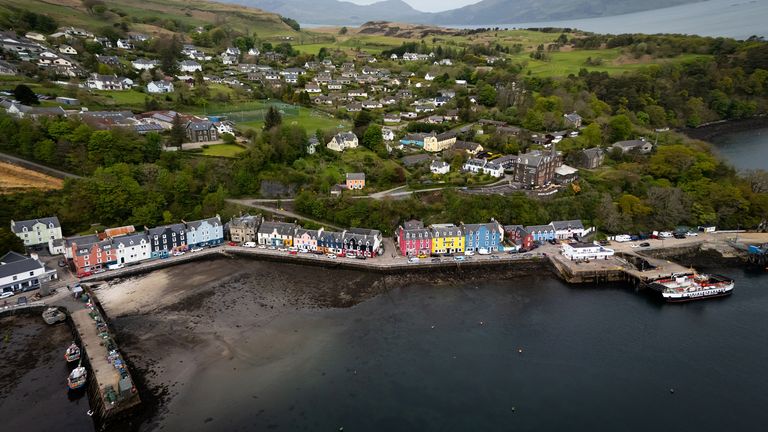 A view of the harbour and town of Tobermory on the Isle of Mull, ahead of a visit by the Prince and Princess of Wales. Pic: PA