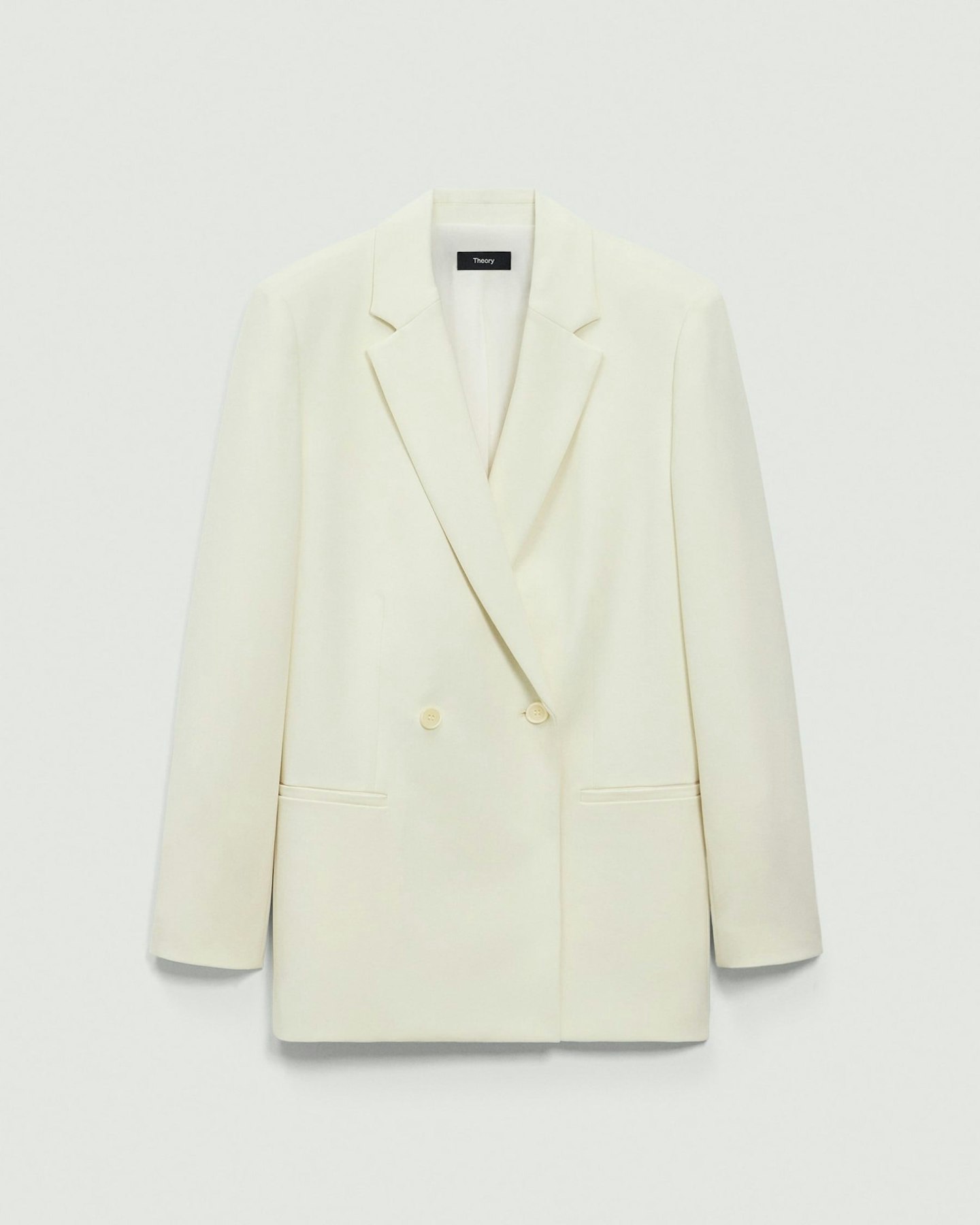 Theory Relaxed Double-Breasted Blazer In Admiral Crepe