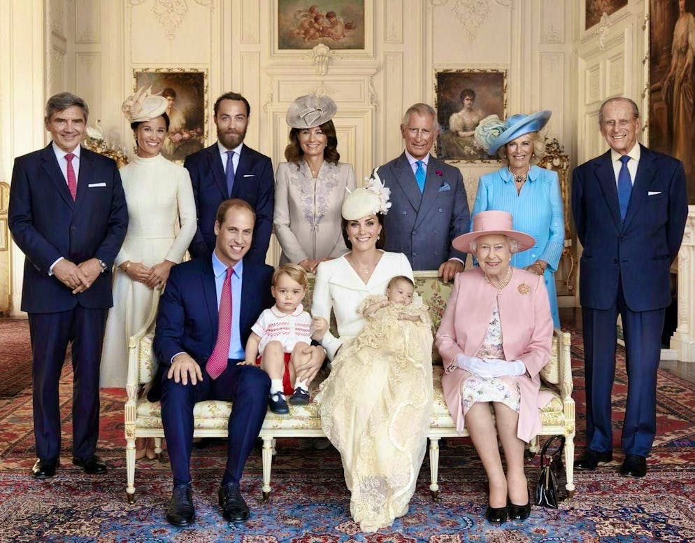 Princess Charlotte's 10th birthday. Say cheese: The assembled British royal family in 2015 with baby Charlotte.