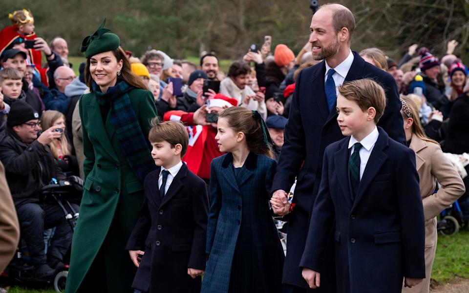 The Waleses at Sandringham Christmas Day church service