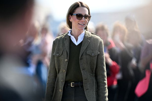 Britain's Catherine, Princess of Wales arrives in Fionnphort to embark on a ferry for the Isle of Iona as part of their two days trip to the Isle of Mull, western Scotland on April 30, 2025. (Photo by Oli SCARFF / AFP) (Photo by OLI SCARFF/AFP via Getty Images)          