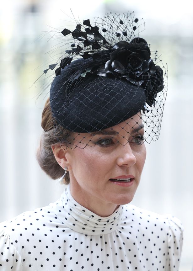 Catherine, Princess of Wales smiles as she attends the Thanksgiving Service