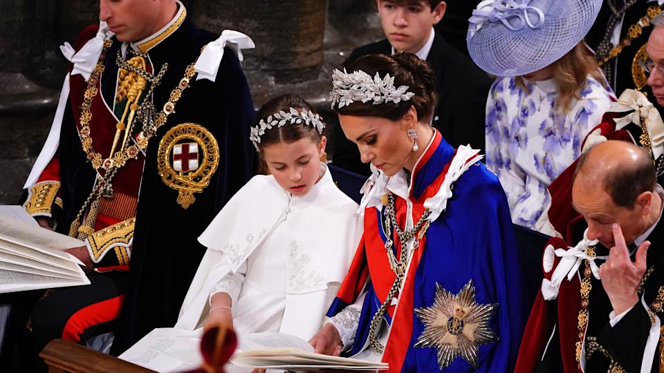 Kate Middleton and Princess Charlotte at the coronation 