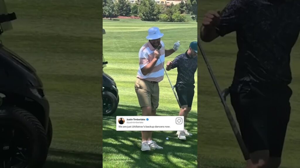 Justin Timberlake and Travis Kelce couldn’t stop the feeling—or their moves—on the golf course.