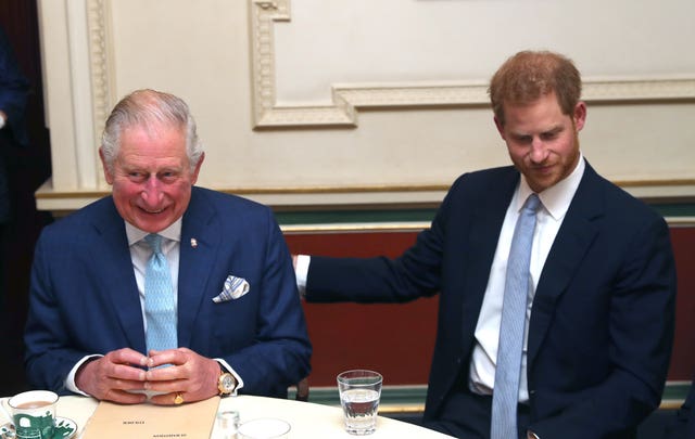 Charles with his youngest son the Duke of Sussex in 2018