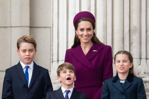 Mum Kate with her three children George, Charlotte and Louis