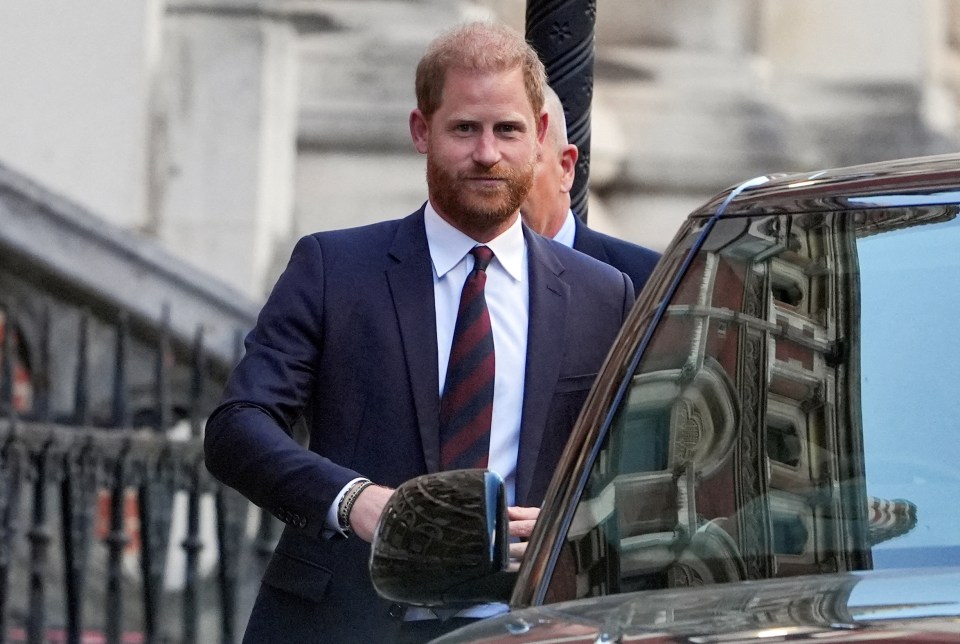 Prince Harry departing the High Court.