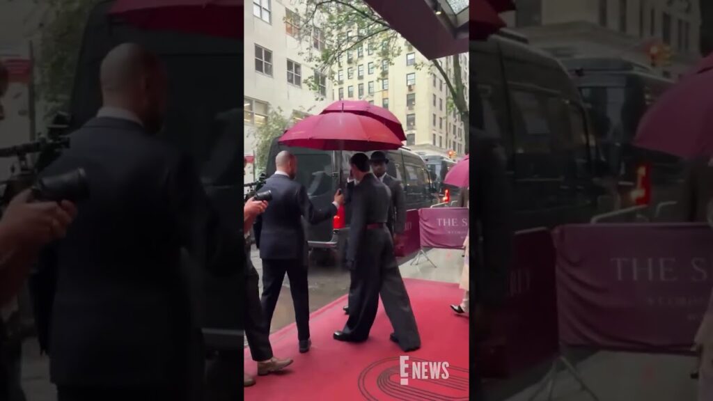 Patrick Schwarzenegger leaves the The Surrey en route to the #MetGala. 🤩