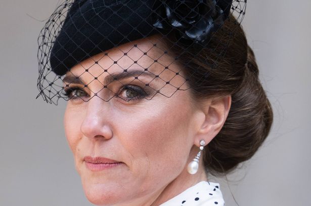  Catherine, Princess of Wales attends the thanksgiving service to mark The 80th anniversary of VE Day at Westminster Abbey on May 08, 2025 in London, England. 