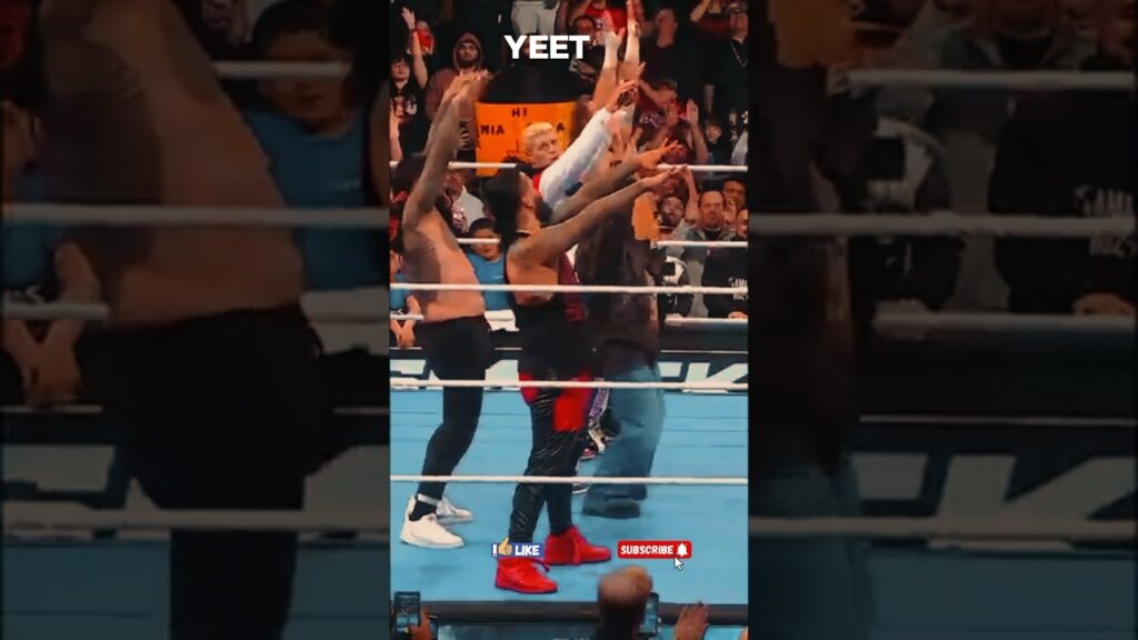 Vanessa Hudgens joins in for a group YEET after SmackDown💔 #shortfeed #wwe #shortviral #codyrodes