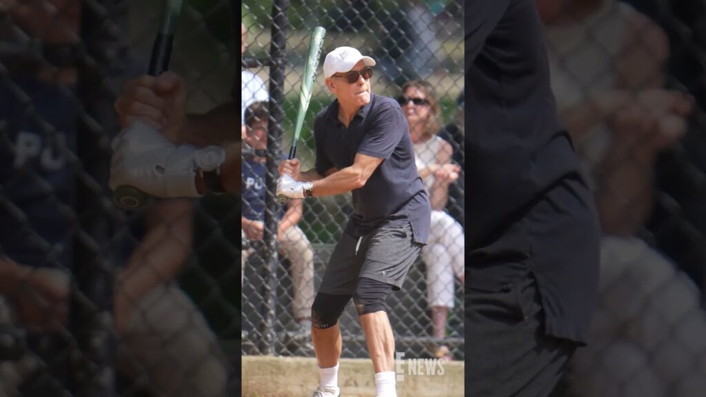 George Clooney Playing Softball in Central Park