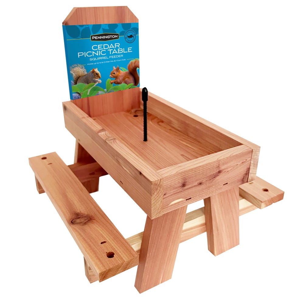 Red Cedar Picnic Table Squirrel Feeder