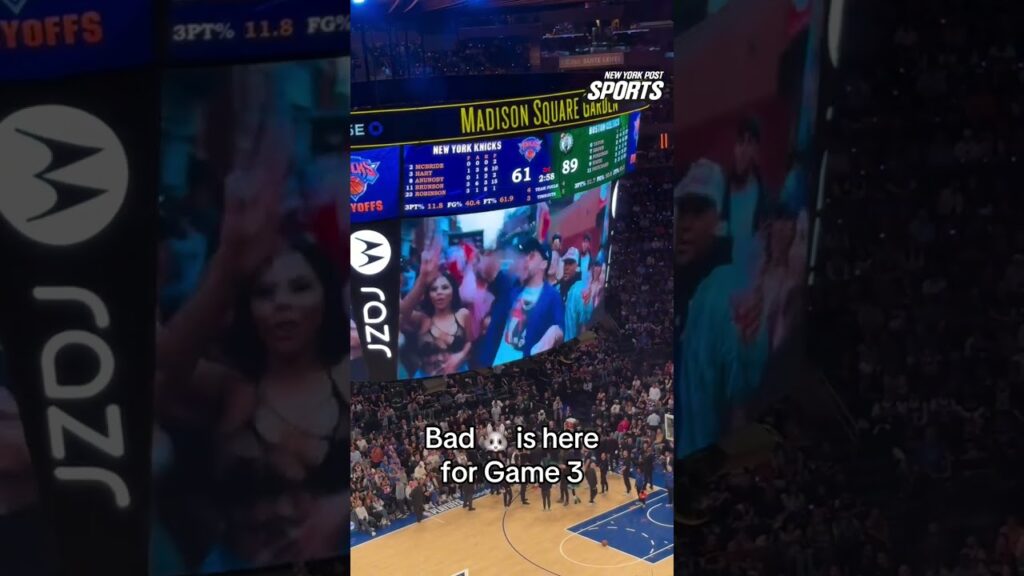 Bad Bunny gets some love on the jumbo at the Garden #shorts Bad Bunny gets some love on the jumbo at the Garden #shorts