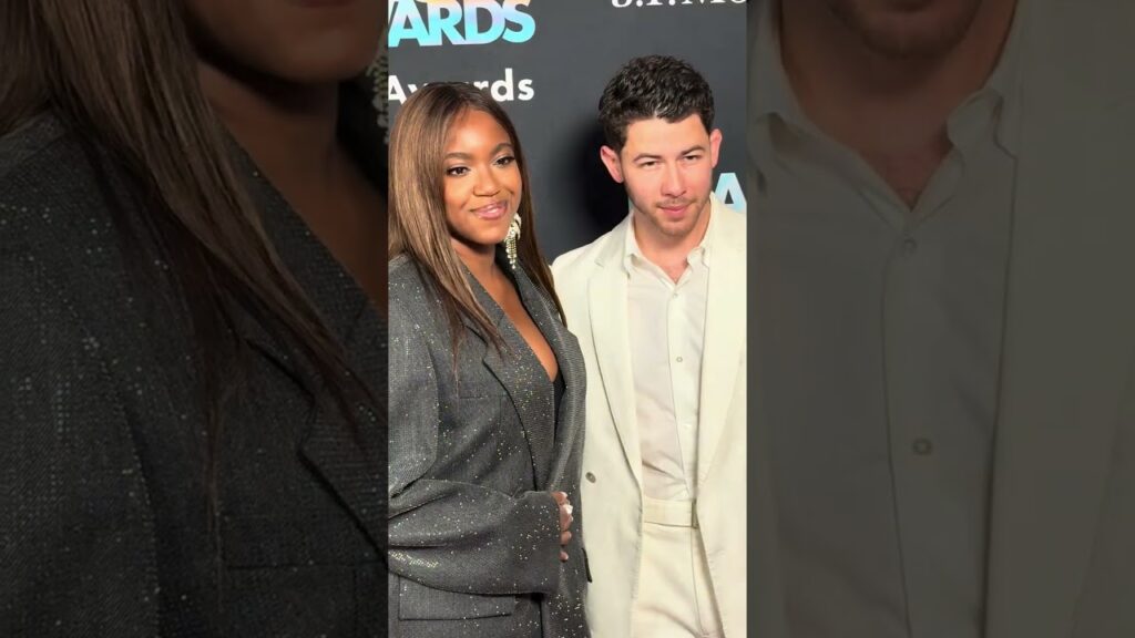 Nick Jonas and Adrienne Warren pose on red carpet for 91st Annual Drama League Awards #shorts Nick Jonas and Adrienne Warren pose on red carpet for 91st Annual Drama League Awards #shorts