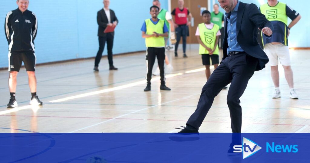Prince William shows off football skills with Street Soccer Scotland