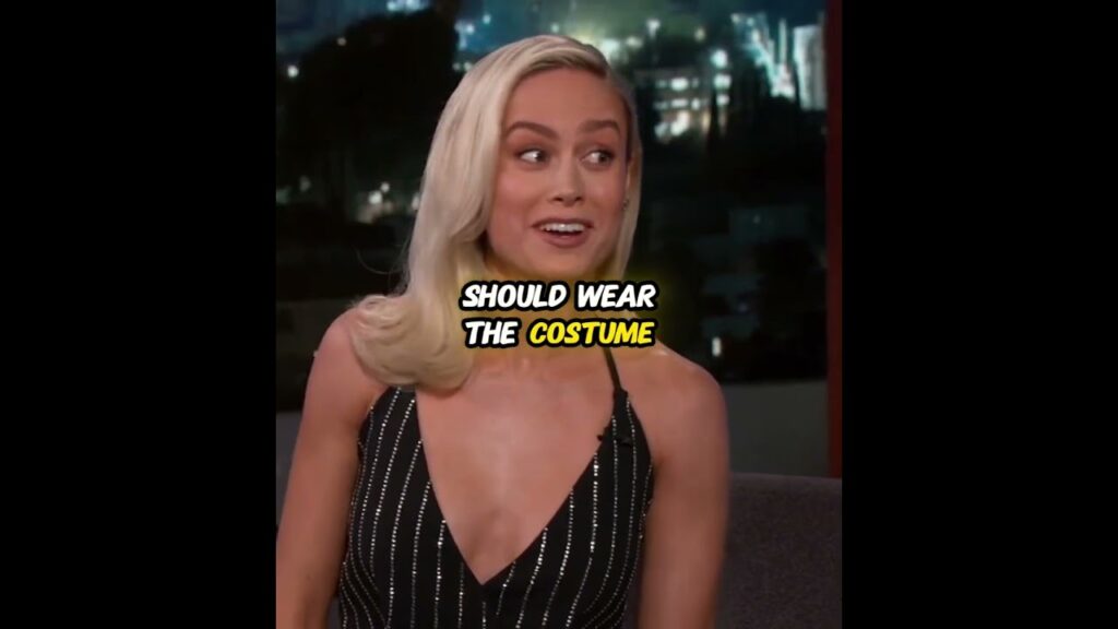 Brie Larson and Jimmy Kimmel are discussing the Captain Marvel costume - Captain Marvel Edit