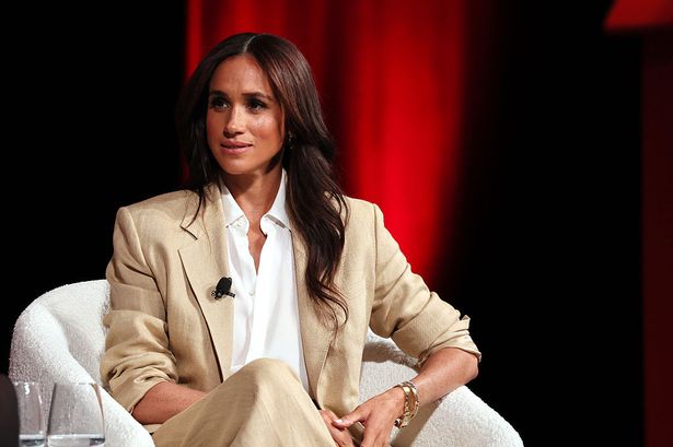 Meghan, Duchess of Sussex speaks onstage during the 2025 TIME100 Summit at Jazz at Lincoln Center on April 23, 2025 in New York City.