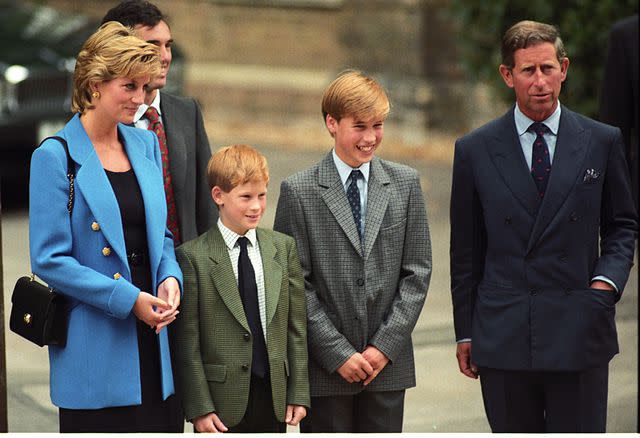 Getty Princess Diana, Prince Harry, Prince William, and Prince Charles on September 6, 1995