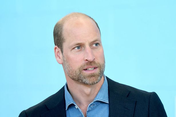 Prince William, Prince of Wales is thoughtful during a visit as The Royal Foundation launches a new community impact partnership with Street Soccer Scotland at Leith Community Centre on May 21, 2025 in Leith, Scotland.