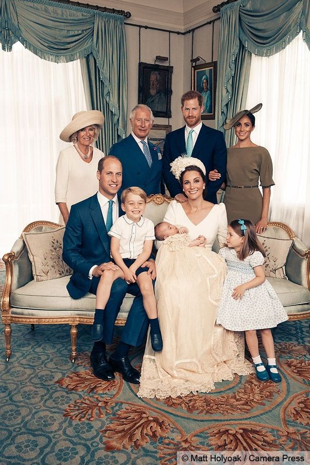 The Royal Family at Prince Louis' christening in 2018 