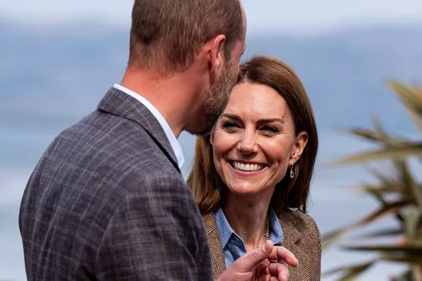 The Prince and Princess of Wales, known as the Duke and Duchess of Rothesay when in Scotland, touring an artisan market to meet some of the islands makers and creators in the town of Tobermory on the Isle of Mull. 