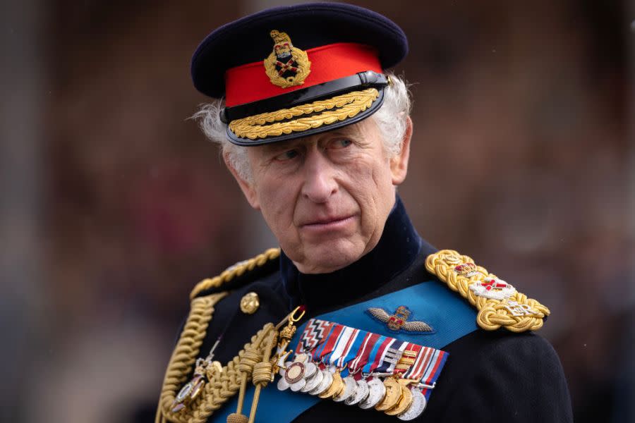 CAMBERLEY, ENGLAND – APRIL 14: King Charles III inspects the 200th Sovereign’s parade at Royal Military Academy Sandhurst on April 14, 2023 in Camberley, England. The parade marks the end of 44 weeks of training for 171 Officer Cadets. It is the first time King Charles III has inspected Sovereign’s Parade at Sandhurst since becoming Monarch. (Photo by Dan Kitwood/Getty Images)