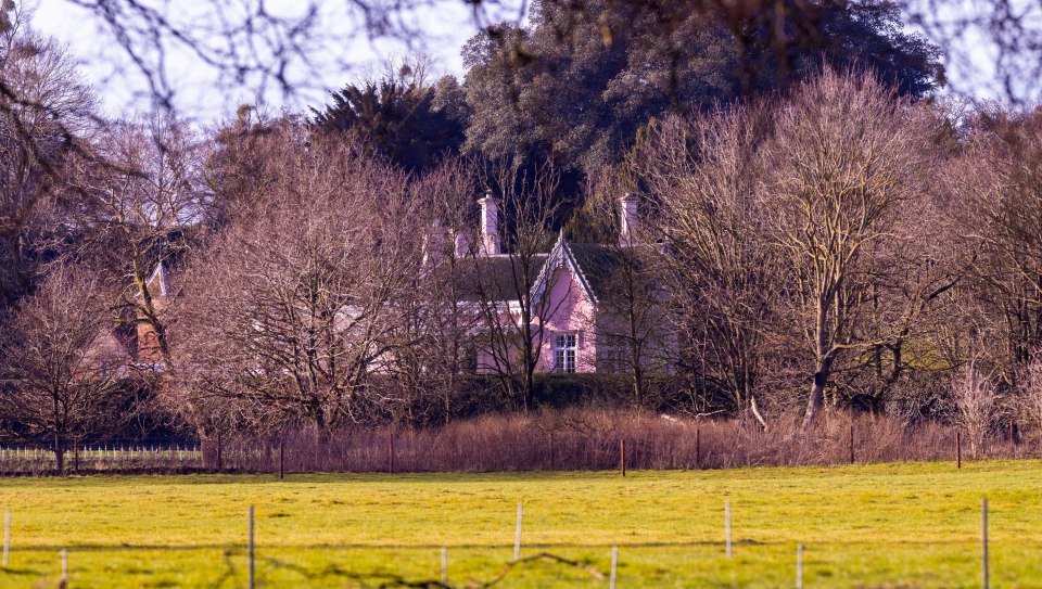 Adelaide Cottage at Windsor Castle, partially obscured by trees.