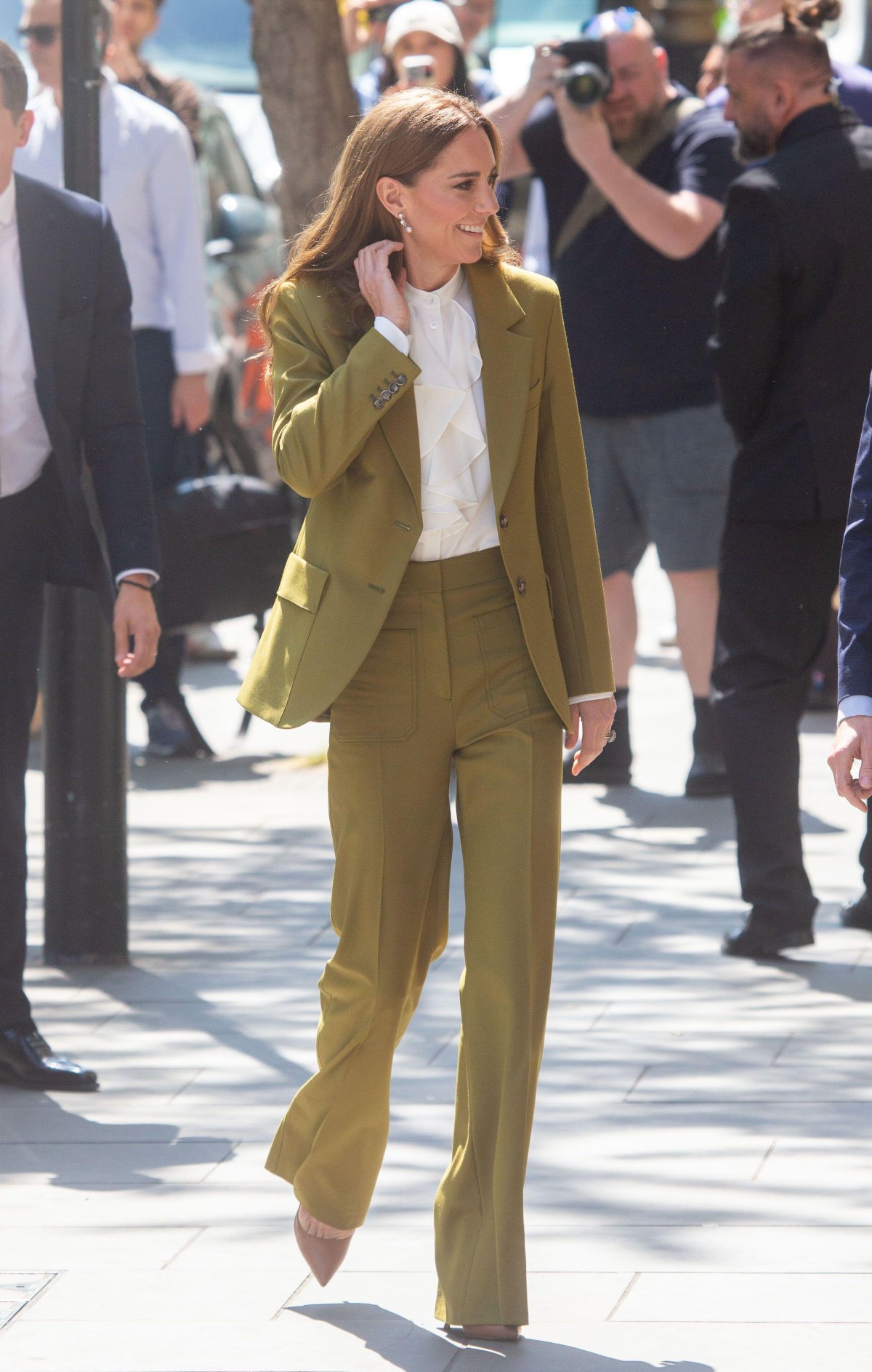 The Princess of Wales arrives to present the Queen Elizabeth II Award for British Design at the British Fashion Council in London on May 13, 2025 (Zuma Press/Alamy)