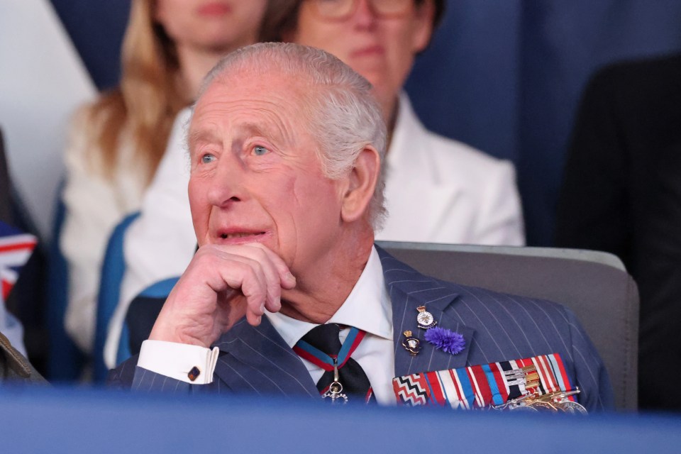 King Charles III at a VE Day anniversary concert.