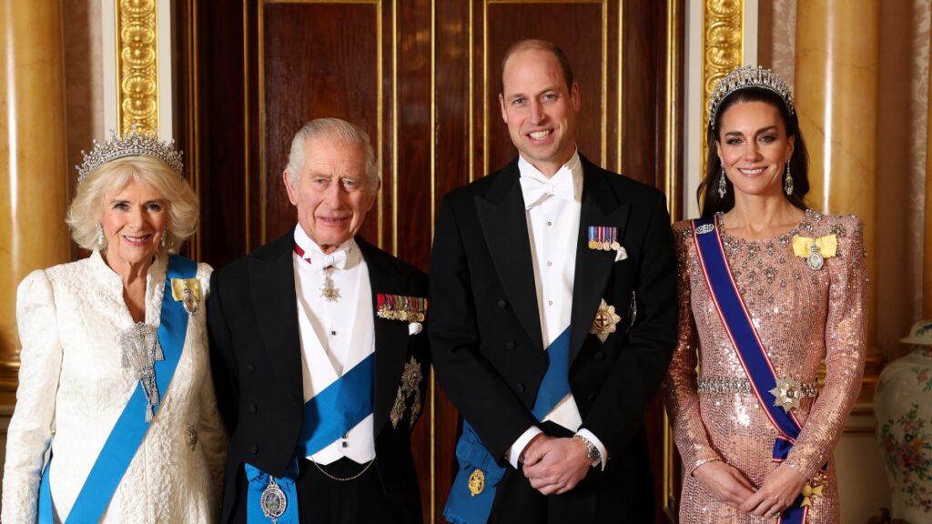 King honours Prince and Princess of Wales