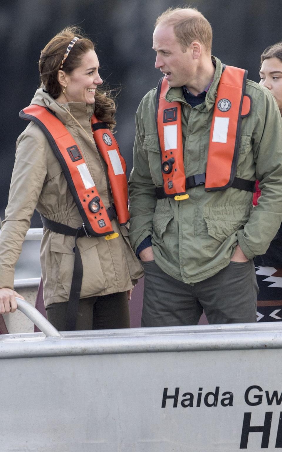 The Prince and Princess of Wales fishing in Haida Gwaii, Canada, 2016