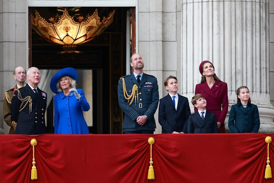 King Charles, Queen Camilla, William, Prince of Wales, Catherine, Princess of Wales, Prince George, Prince Louis and Princess Charlotte (REUTERS)