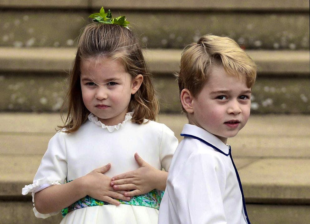 Princess Charlotte's 10th birthday. Prince George and Princess Charlotte at Princess Eugenie's wedding near London in October 2018.