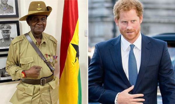 Prince Harry gifts WW II veteran Ashitey Hammond an Invictus Medal Coin Prince Harry gifts WW II veteran Ashitey Hammond an Invictus Medal Coin