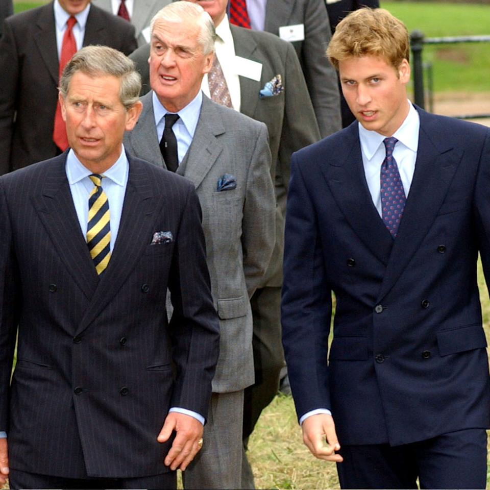 King Charles and Prince William wearing suits and ties at St Andrews .