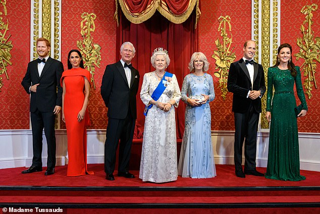 In 2022, Prince Harry and Meghan Markle were reunited at last with the Queen, Charles, Camilla, Prince William and Kate Middleton - in wax