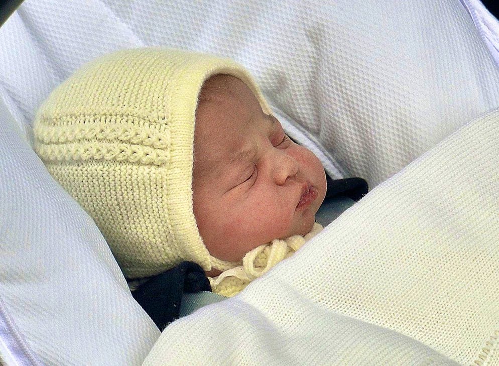 Princess Charlotte's 10th birthday. Official first photo: Baby Charlotte at her birth on May 2, 2015 at St. Mary's Hospital in London.