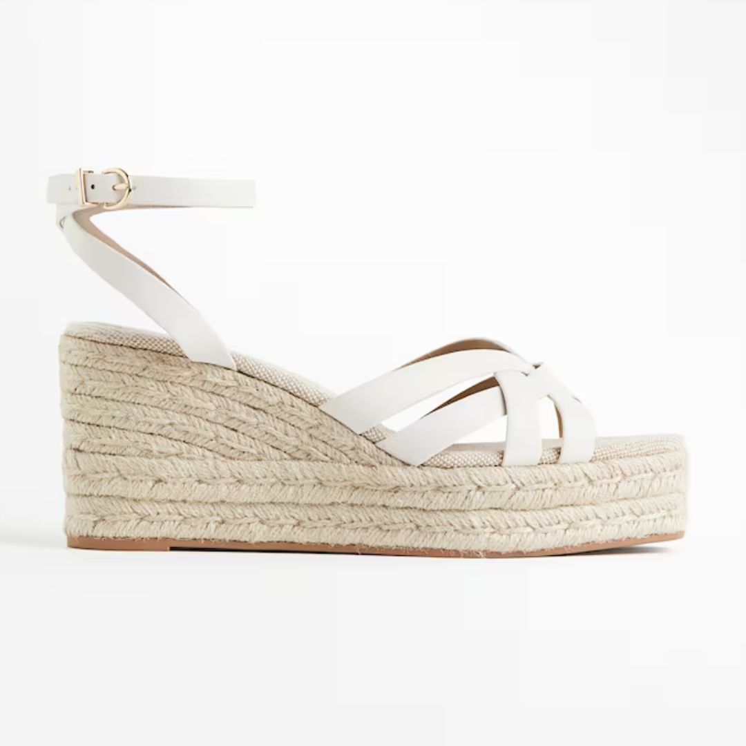 H&M White Espadrille Wedges 
